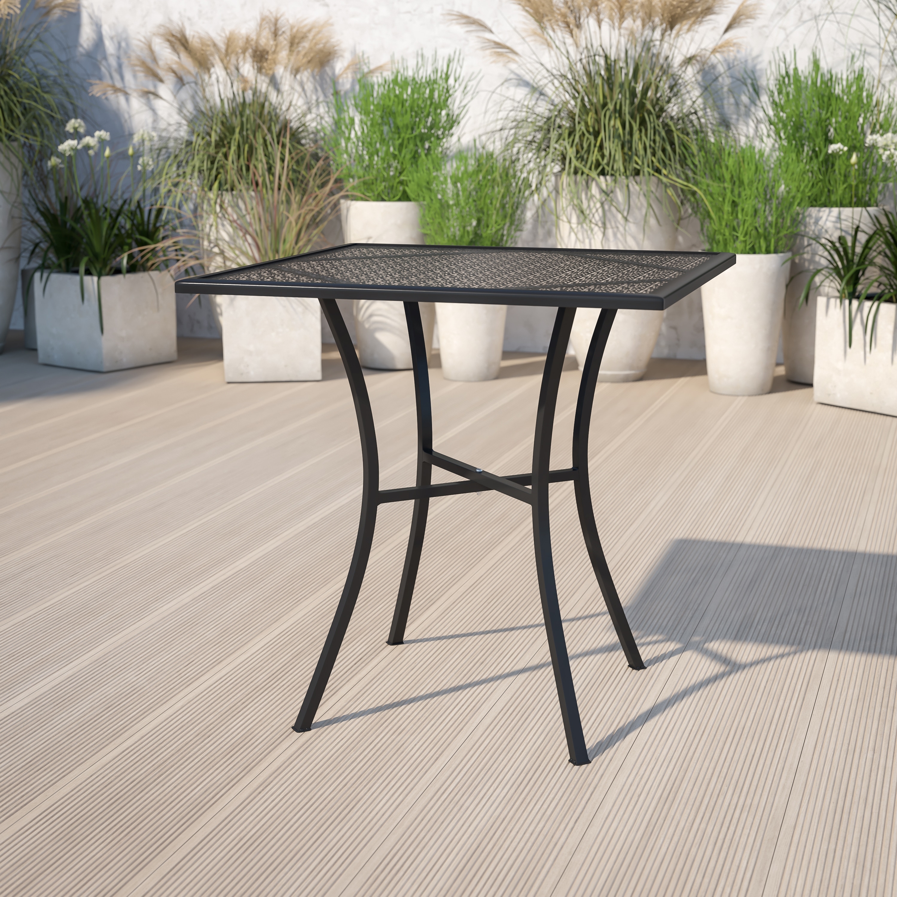 Square Patio Table | Outdoor Steel Square Patio Table - 28"W x 28"D x 28.25"H