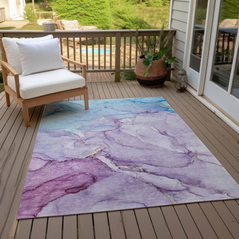 Malu Artistic Abstract Weather Resistant Versatile Elegance Outdoor Rug