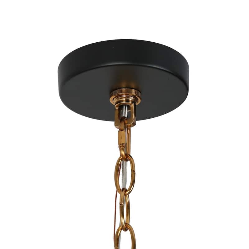 Mid-Century Modern 6-Light Drum Crystal Chandelier Sputnik Pendant Lights for Kitchen Island - D 17.7" x H 12.5"