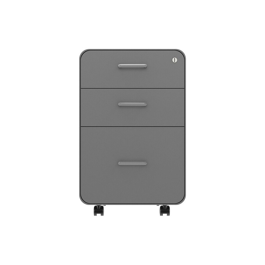 Shop Monoprice Round Corner 3 Drawer File Cabinet Gray With
