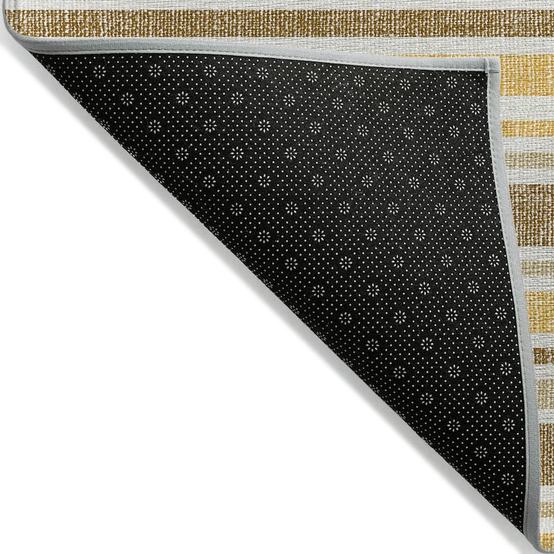 Machine Washable Indoor/ Outdoor Multi Cabana Stripe Chantille Rug
