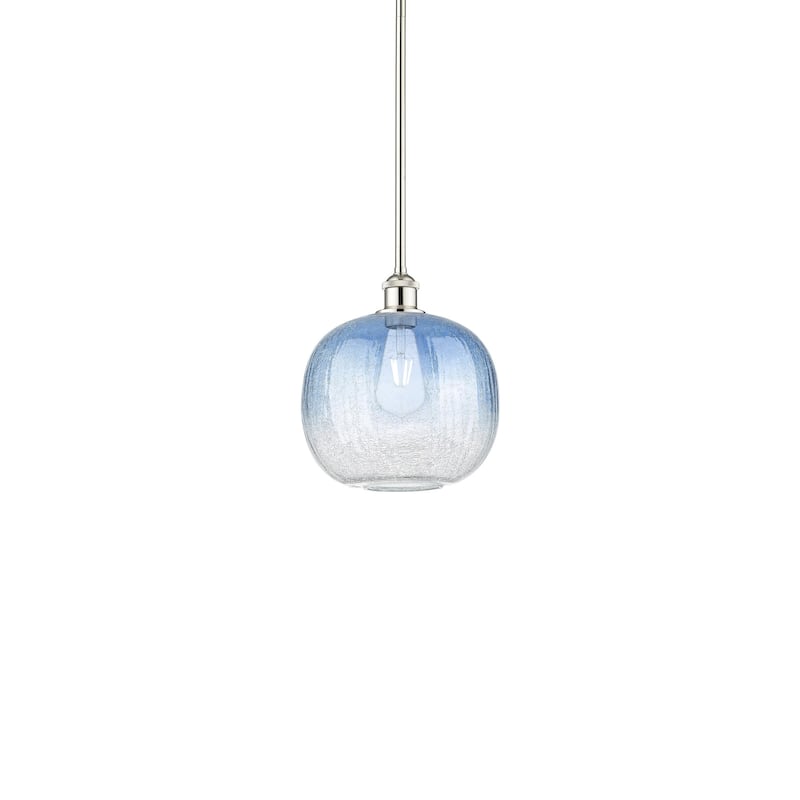Innovations Lighting 616-1S-12-11 Brookhaven Sphere Pendant Brookhaven - Polished Nickel / Sapphire Blue