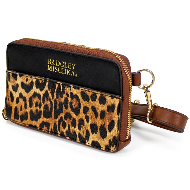 BADGLEY MISCHKA Leopard Vegan Leather Pouch Belt Bag - Polyester/Faux Leather - Leopard