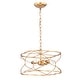 preview thumbnail 4 of 11, 15" Whispire Matte Gold 15-inch Ceiling Pendant Light with Caged Drum