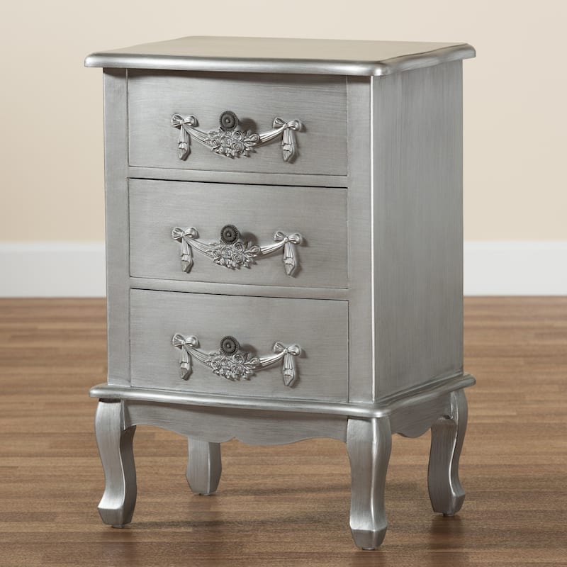 Baxton Studio Callen Classic and Traditional Wood 3-Drawer End Table