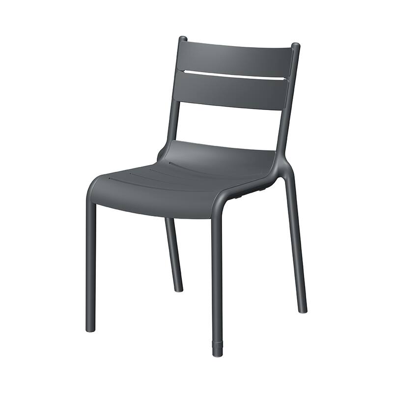 Naples Stackable Side Chair, 2 Pcs - Dark Grey
