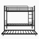 preview thumbnail 10 of 10, Twin over Twin Metal Bunk Bed with Trundle,Ladder and Full-Length Guardrail
