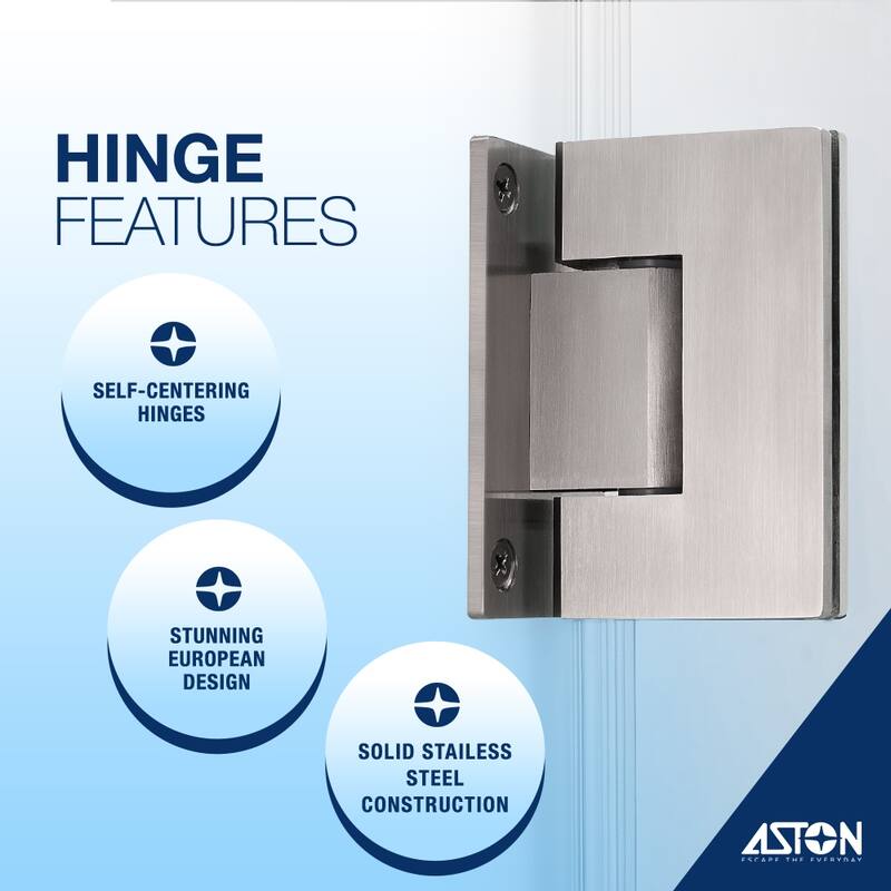 Kinkade XL 22.25 - 22.75 in x 80 in Frameless Hinged Shower Door with StarCast Clear Glass