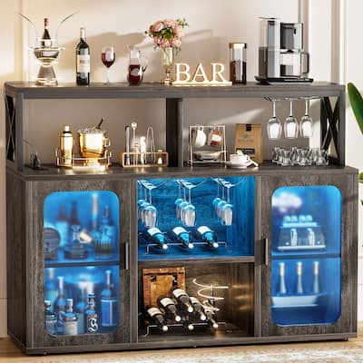 Farmhouse Wood Sideboard Buffet Storage Bar Cabinet