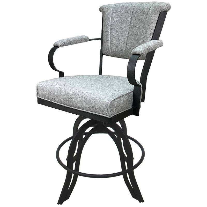 Miami Counter 26" or Bar 30" Metal Bar Stool on A Base - Hemsath Slate - Grey - Bar Height