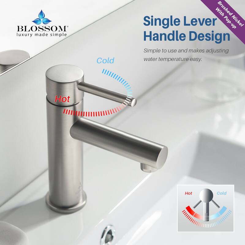 Blossom Round Single Handle Bathroom Sink Faucet, Single Hole