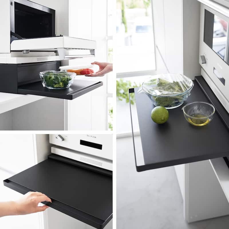 Yamazaki Home Countertop Drawer with Pull-Out Shelf, Steel, Holds 37 lbs - L 15.47 x W 17.72 x H 5.31 inches