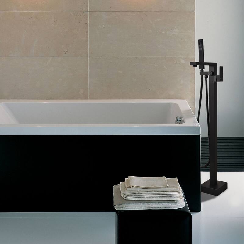 Single Handle Floor Mounted Freestanding Tub Filler with Handshower