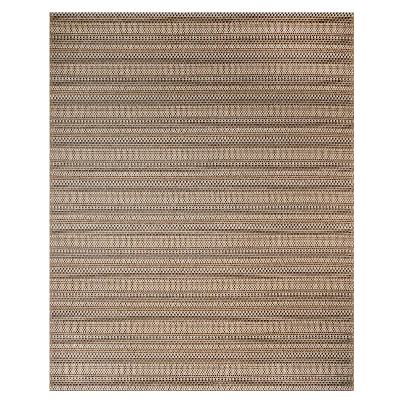 Gertmenian Grace Premium Multi-Size Multi-Colored Flatweave Indoor/ Outdoor Area Rug Collection - 8'10"x13'1" - LANGDON ANGORA BLACK