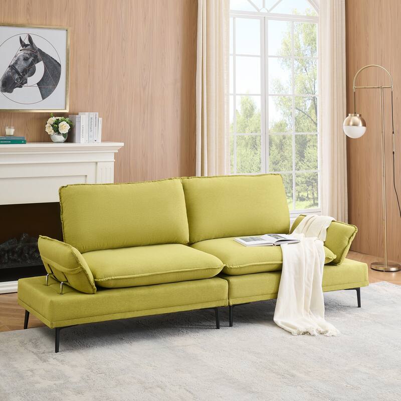 89-inch Polyester Blend Green Sofa for Apartments, Living Rooms and Offices