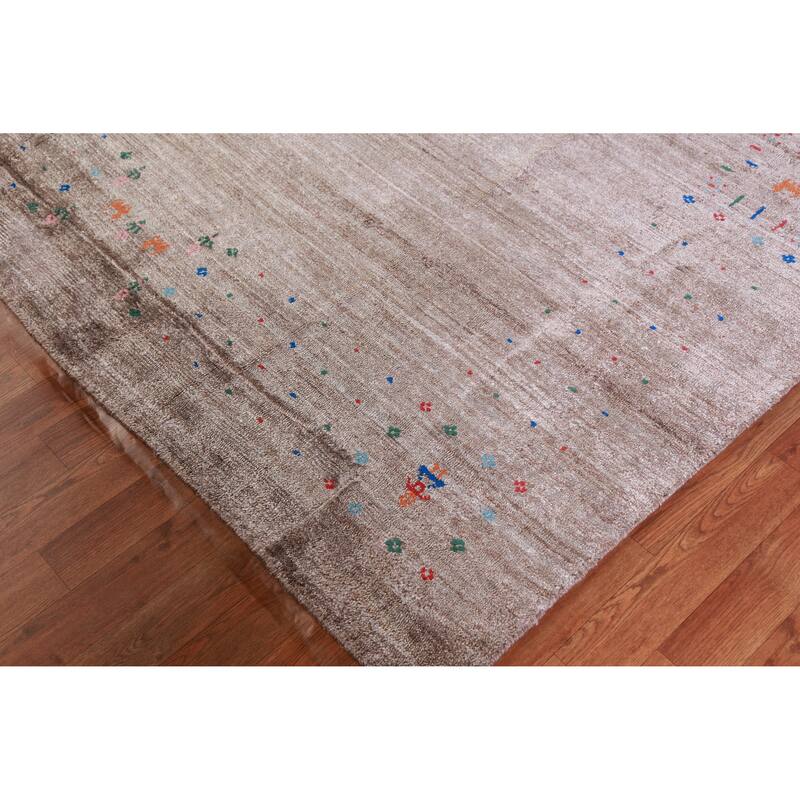 Hand Knotted Oriental 100% Wool Carpet Tribal Animal Pictorial Brown Gabbeh Area Rug - 11' 9'' X 8' 10''