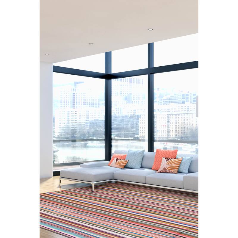 ECARPETGALLERY Flat-Weave Anatolia Patch Multi Color Wool Kilim - 9'8 x 14'2