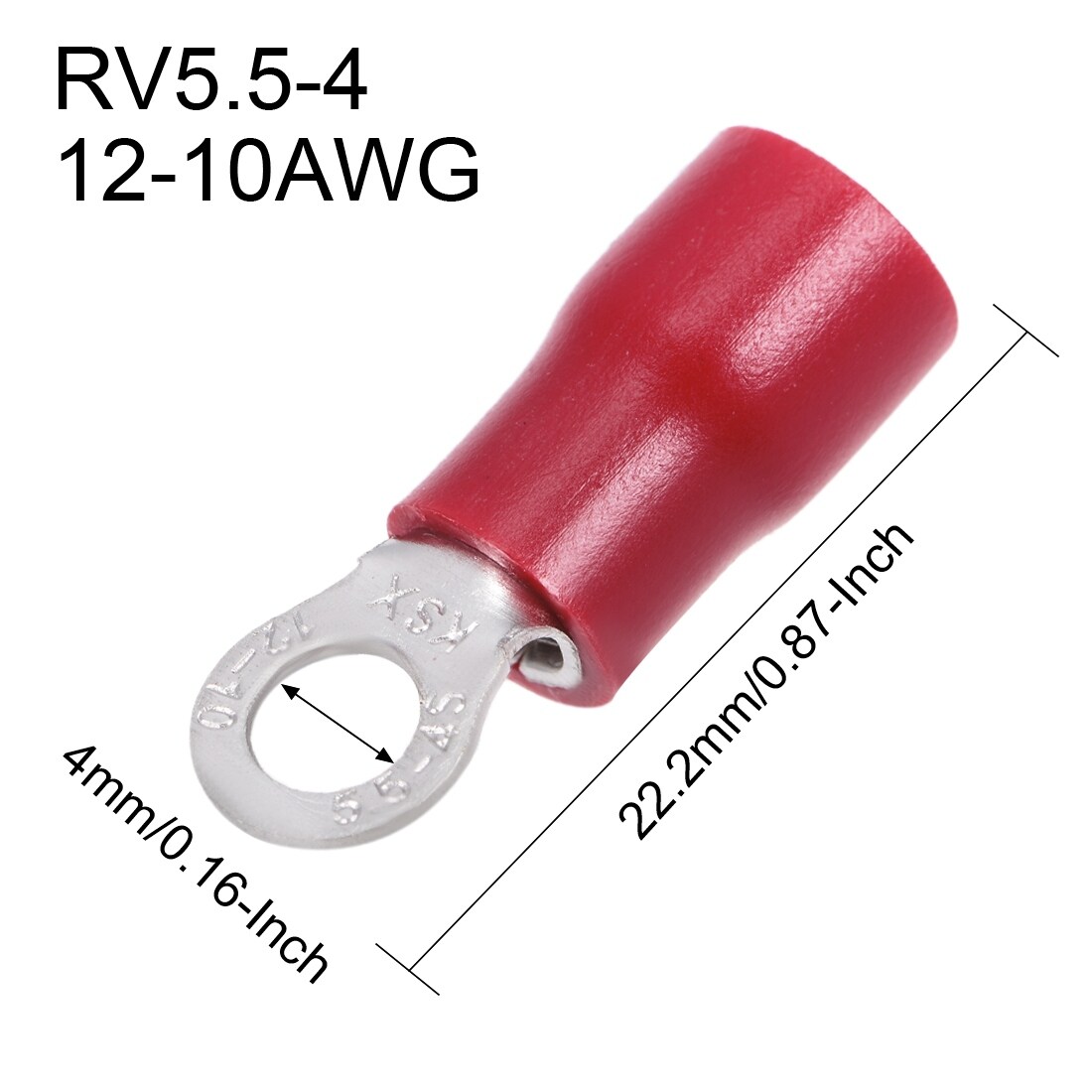 Baomain Red Insulated Fork Spade Wire Connector Electrical Crimp Terminal  16-22AWG #8 USA Screw (100PCS): Amazon.com: Industrial & Scientific