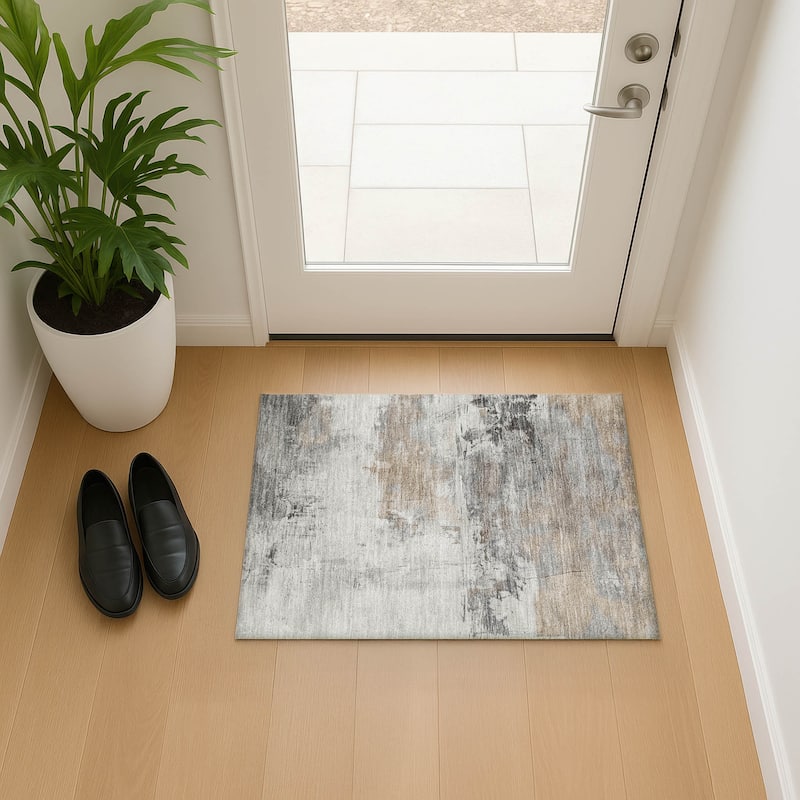 Premium Washable Super Soft Abstract Chic Mayfield Rug - Ivory - 1'8" x 2'6"