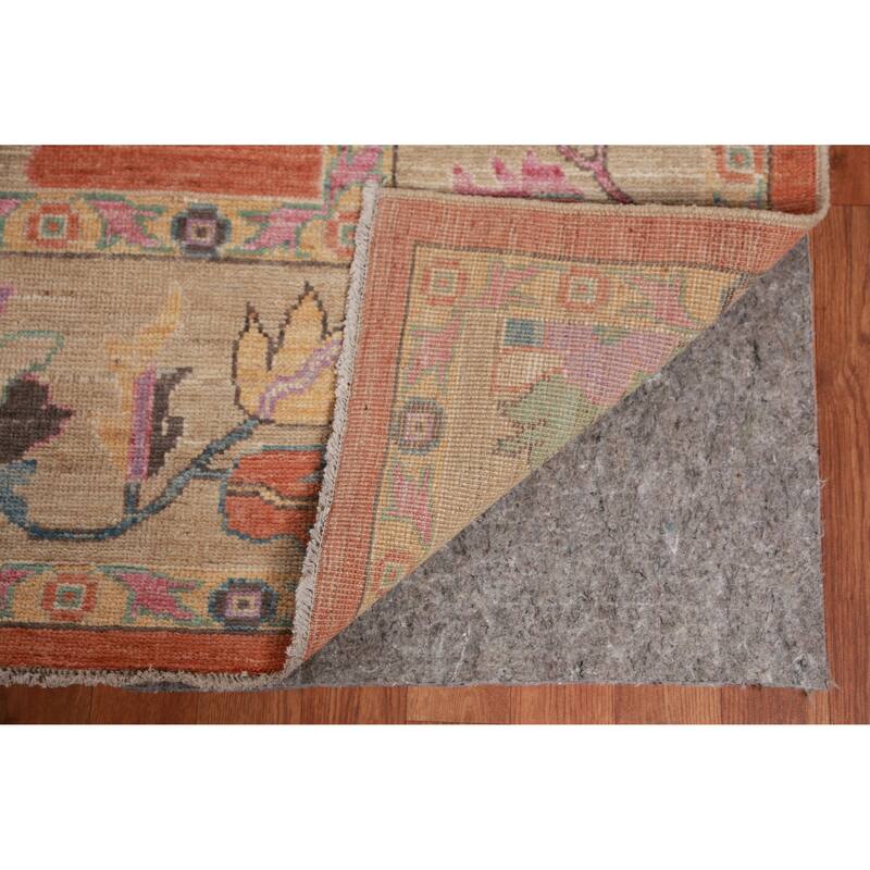 Hand Knotted Oriental 100% Wool Carpet Transitional All-Over Oranges & Rust Oushak Area Rug - 11' 9'' X 9' 4''