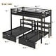 preview thumbnail 6 of 11, Full XL Over Twin & Twin Bunk Bed Multi-functional Metal Triple Bed Frame with Drawers, USB Ports, Storage Headboard and Shelves