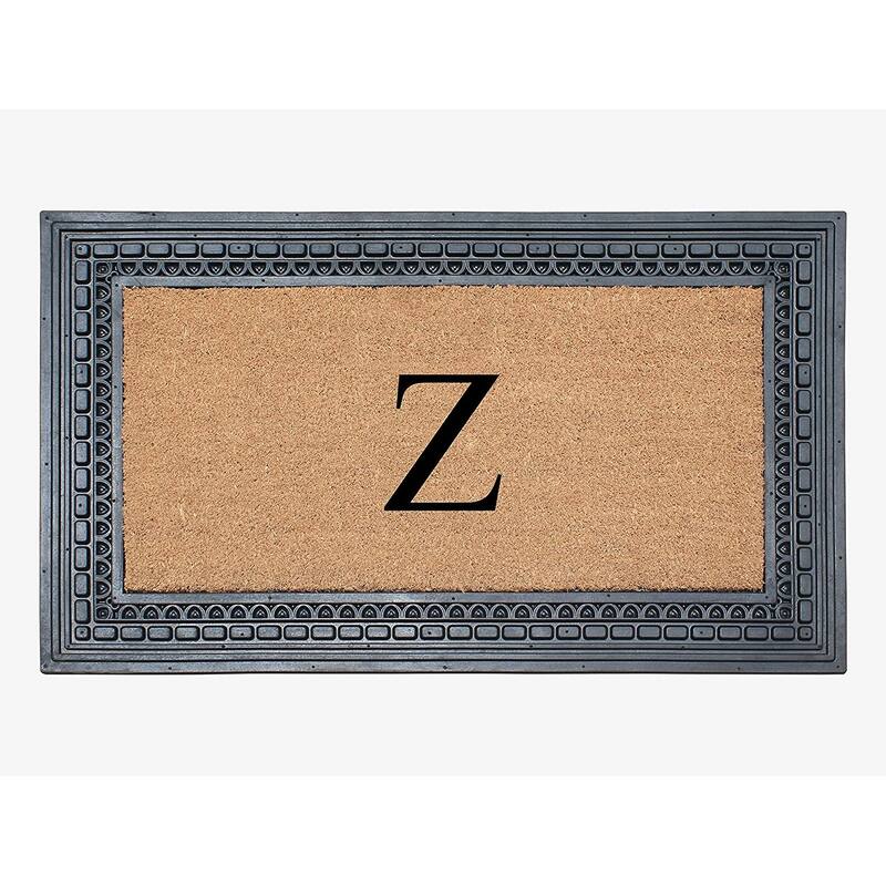 A1HC Rubber and Coir, 24" X 39" Heavy Duty Outdoor Monogrammed Doormat - Monogrammed Z