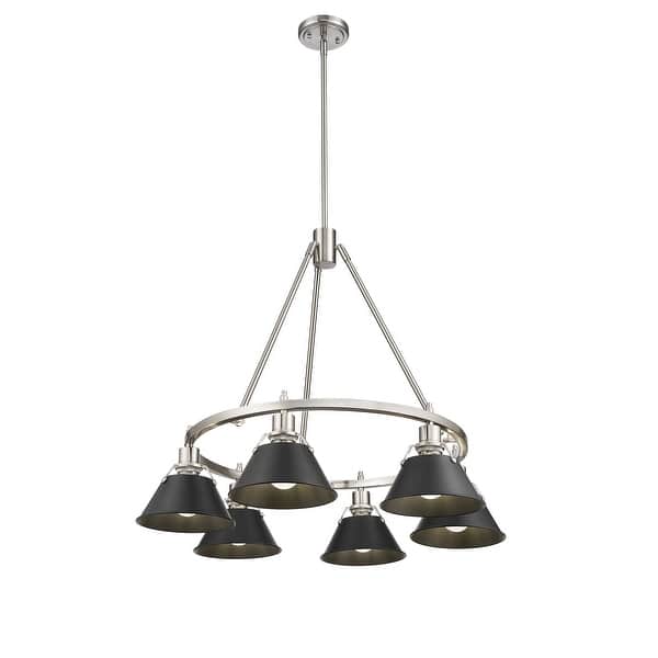 slide 1 of 1, Orwell 6-Light Chandelier in Pewter with Matte Black - Silver