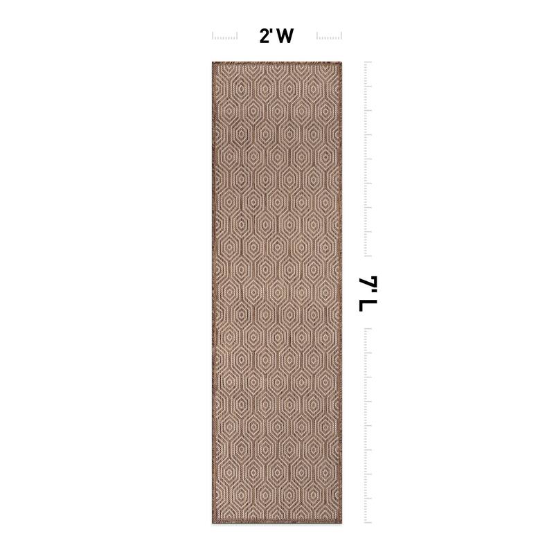 World Rug Gallery Modern Geometric Textured Flat Weave Indoor/Outdoor Area Rug
