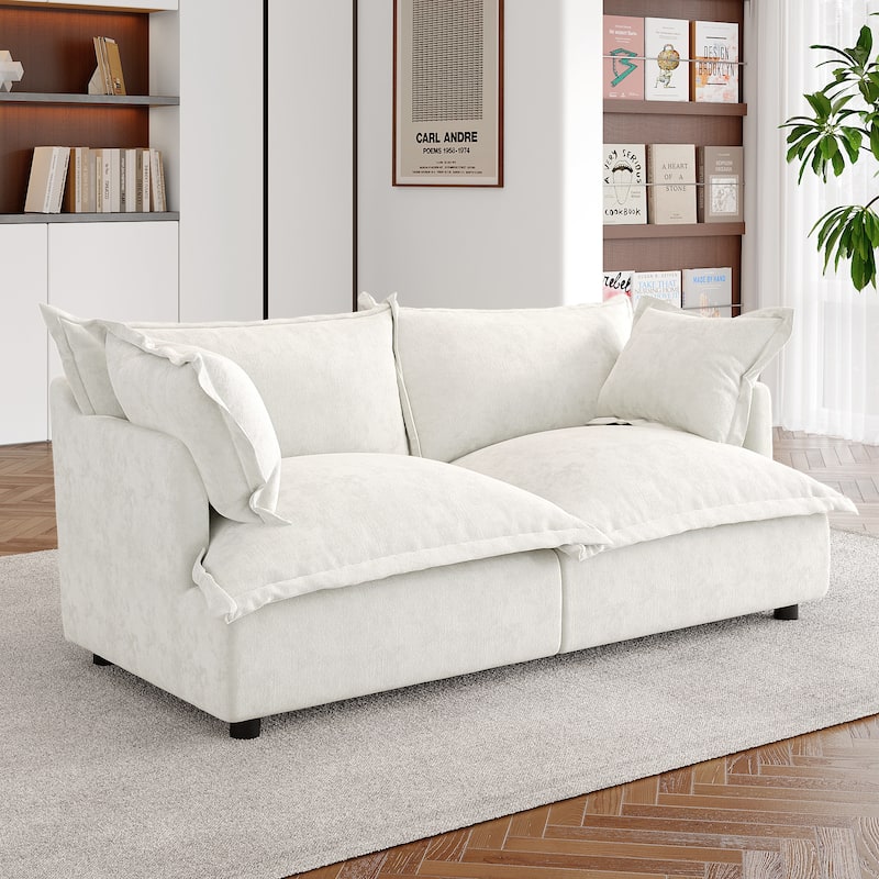 Double Layer Cushion Comfy Cloud Modular Sectional Sofa Set - 2*Corner Sofa-Beige - Symmetrical