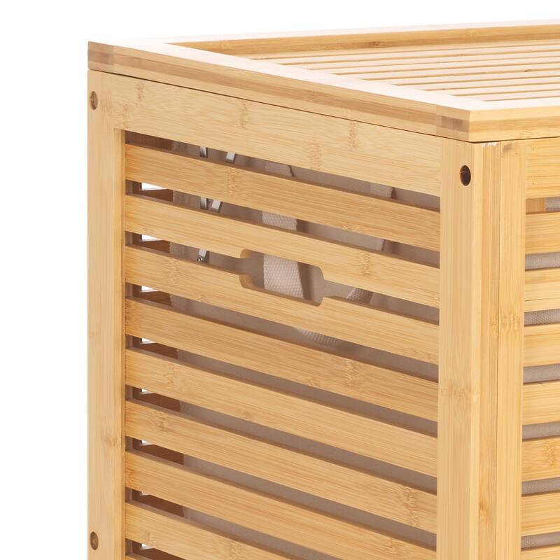 SAFAVIEH Lyubka 2-Compartment Laundry Basket - 34.3 In. W x 17.7 In. D x 25 In. H - 34Wx18Dx25H