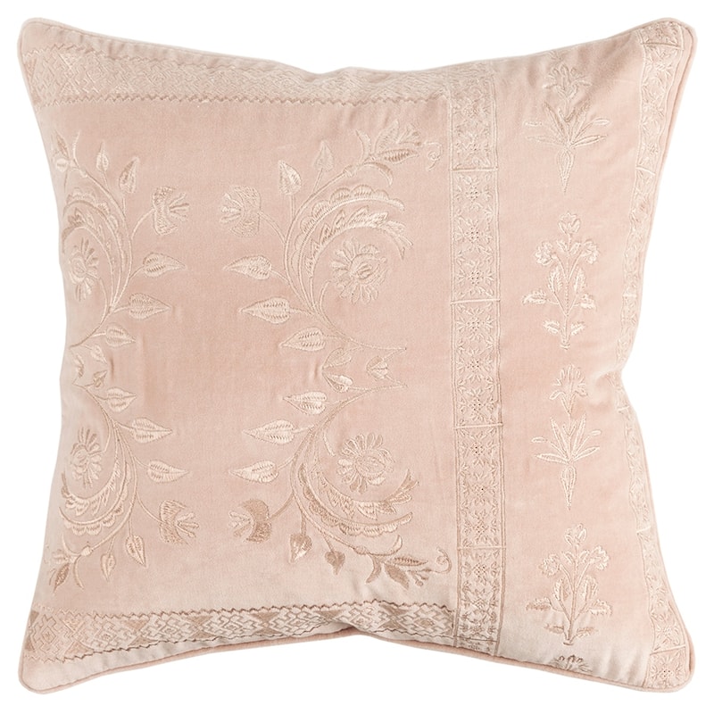 HomeRoots 20" Blush Cotton Throw Pillow
