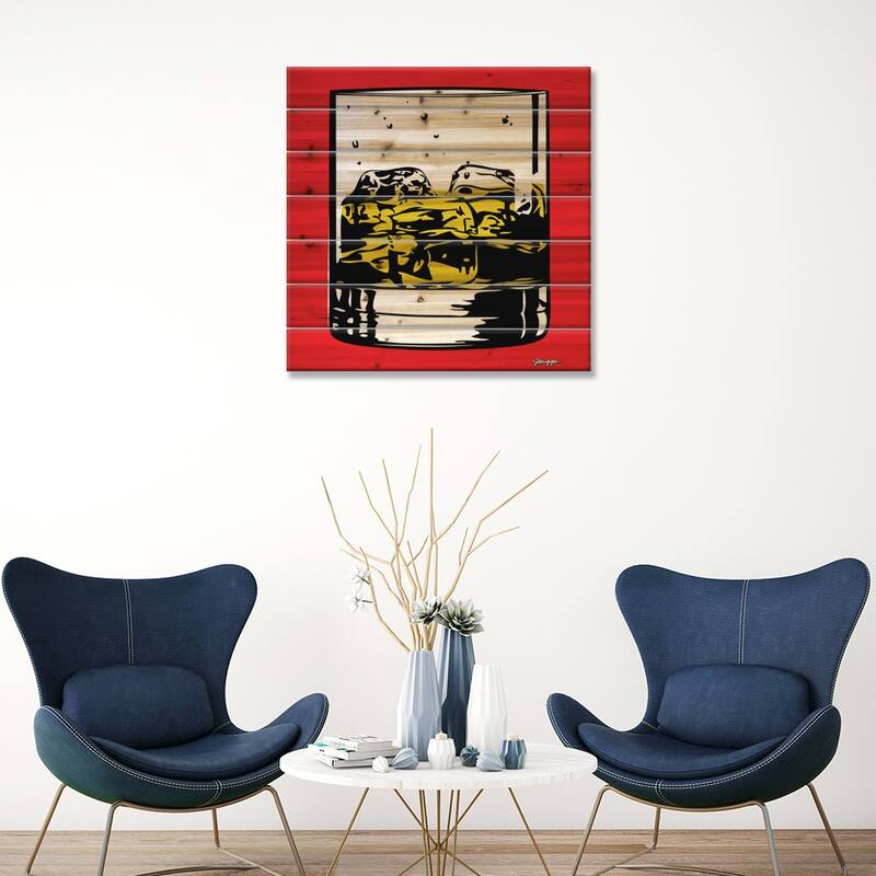 Cocktail I Print On Wood by JRuggs - Multi-Color