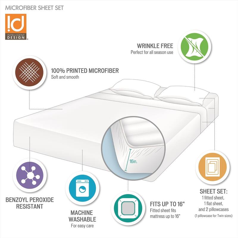 Intelligent Design Printed Microfiber Sheet Set