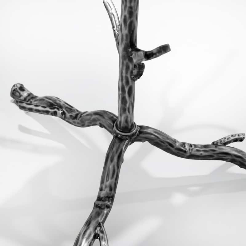 247 Shop At Home Lalia Modern Hammered Metal Tree Branch Side Table