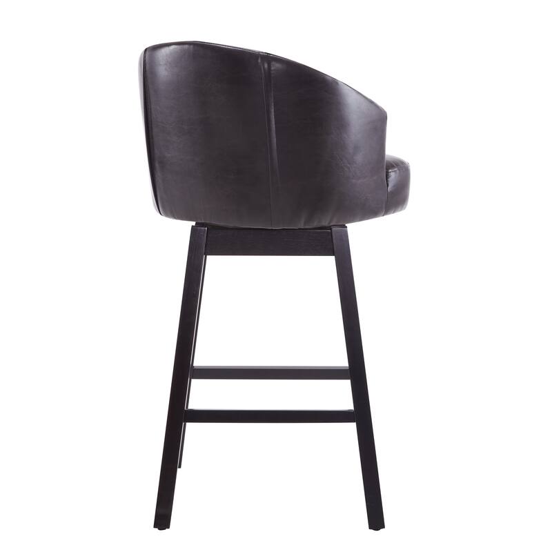 Roomfitters 33.25" Swivel Upholstered Counter Stools, Set of 2 Armless Bar Chairs with Rubberwood Frame and Footrest