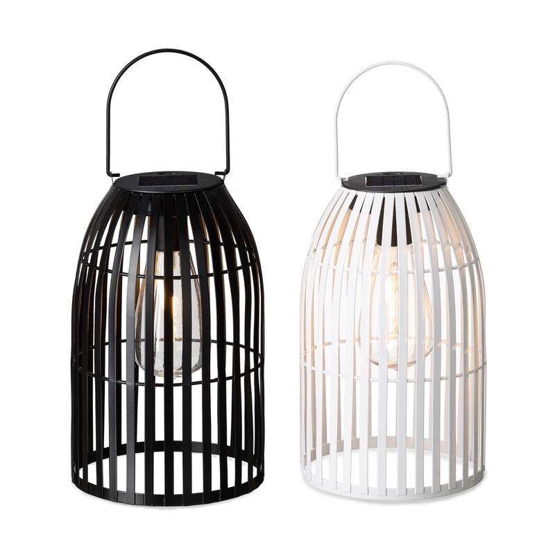 Glitzhome 9.75"H Metal Woven Solar Powered Outdoor Hanging Lantern