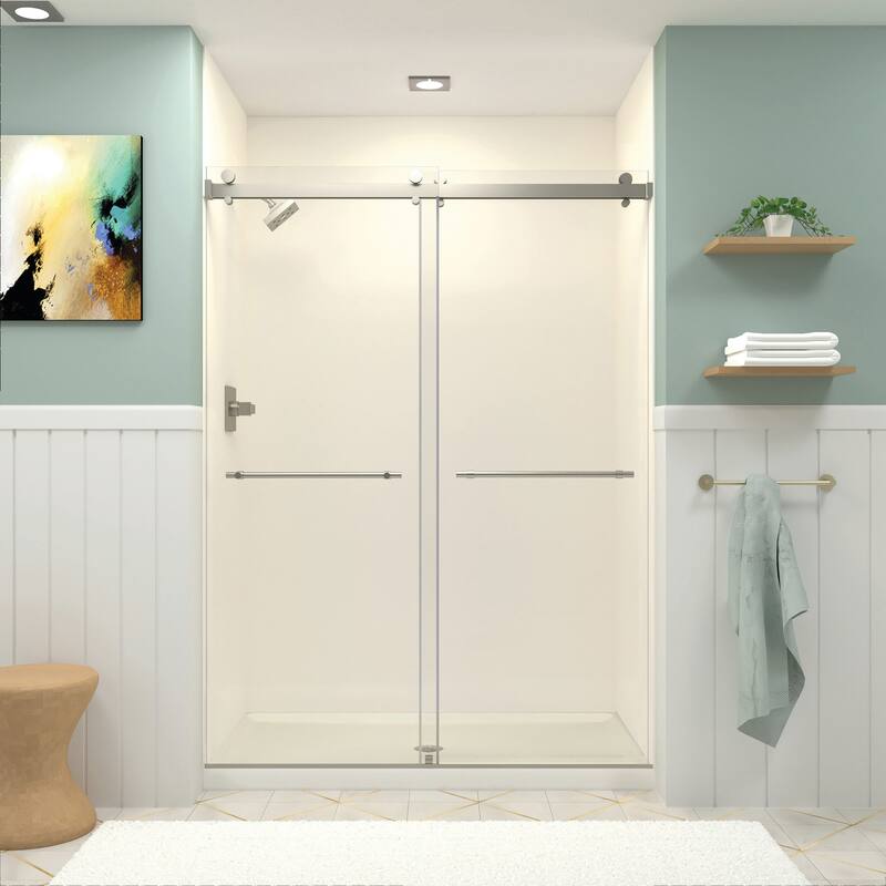 Transolid BYPT608010L-BK Brooklyn 80" High x 60" Wide Bypass Frameless