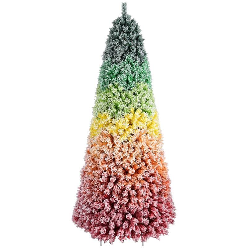 HomeRoots 7.5' Frosted Rainbow Full Fir Christmas Tree - 40.00 in. x 90.00 in. x 40.00 in.