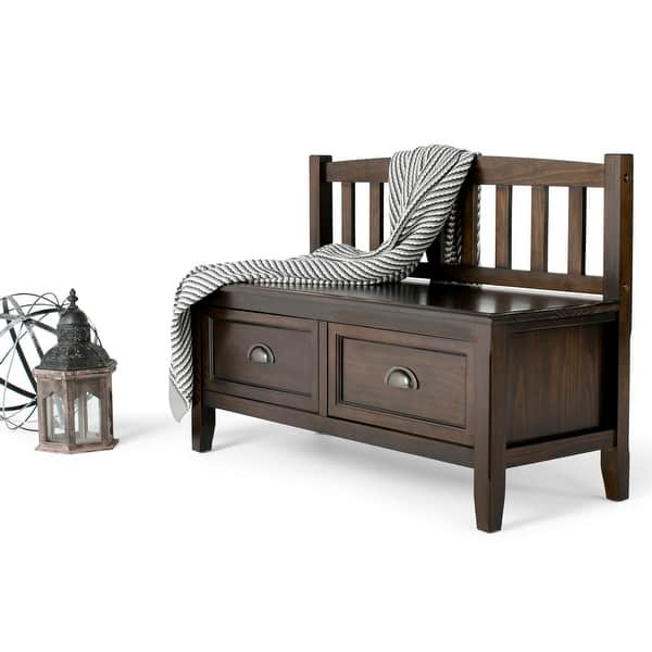WYNDENHALL Portland SOLID WOOD 42 inch Wide Transitional Entryway ...