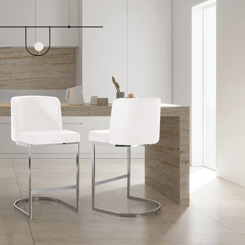 26" Upholstered Bar Stools, Counter Height Stools - 18.11"W x 19.69"D x 37.4"H