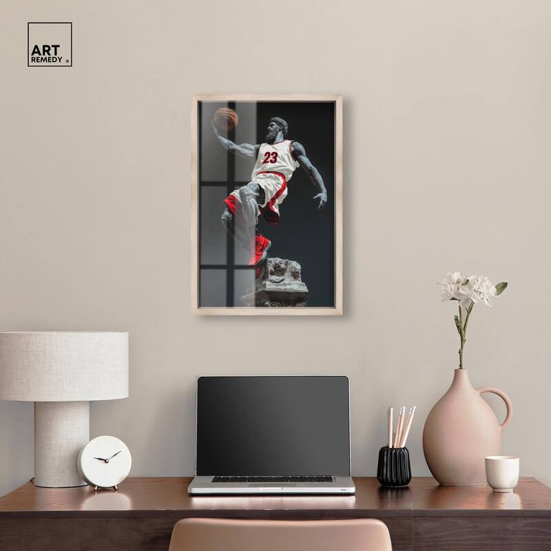 Basketball White Uniform Shadowbox by Art Remedy
