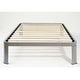 preview thumbnail 1 of 4, Twin size Luna Metal Platform Bed Frame with Wood Slats Grey