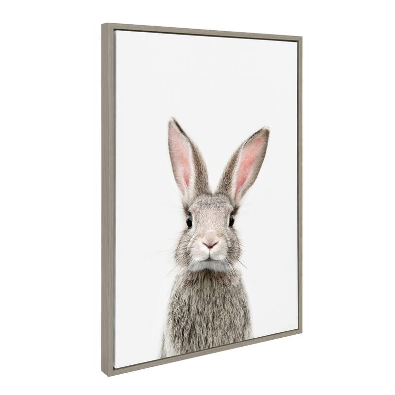 Kate and Laurel Sylvie Young Rabbit Framed Canvas by Amy Peterson