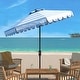 preview thumbnail 2 of 3, SAFAVIEH Maui 9ft Round Outdoor Patio Umbrella - UV Resistant with Crank & Button Tilt Baby Blue/White