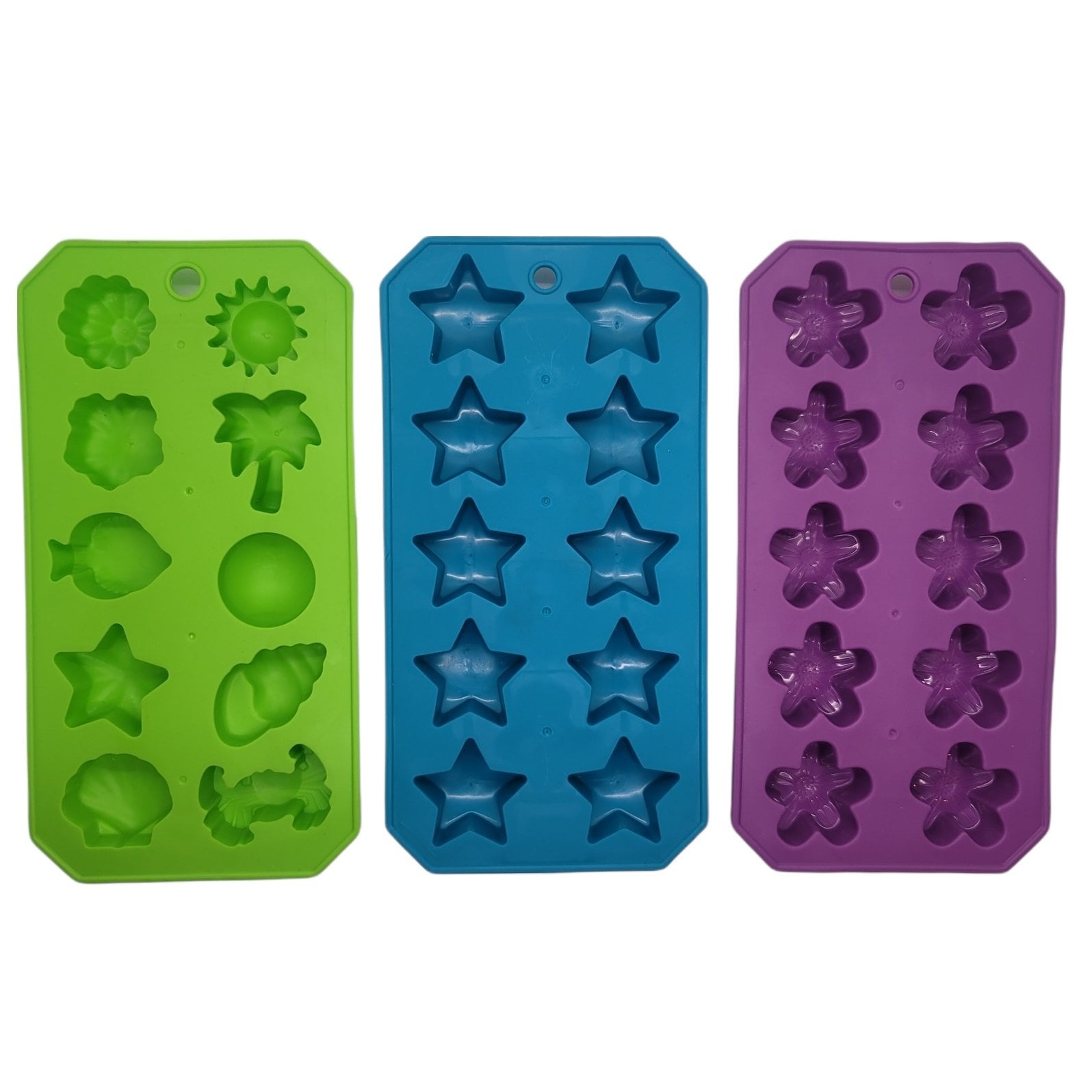 Chef Craft 3pc Flexible Thermoplastic 10-Cube Ice Cube Tray Set