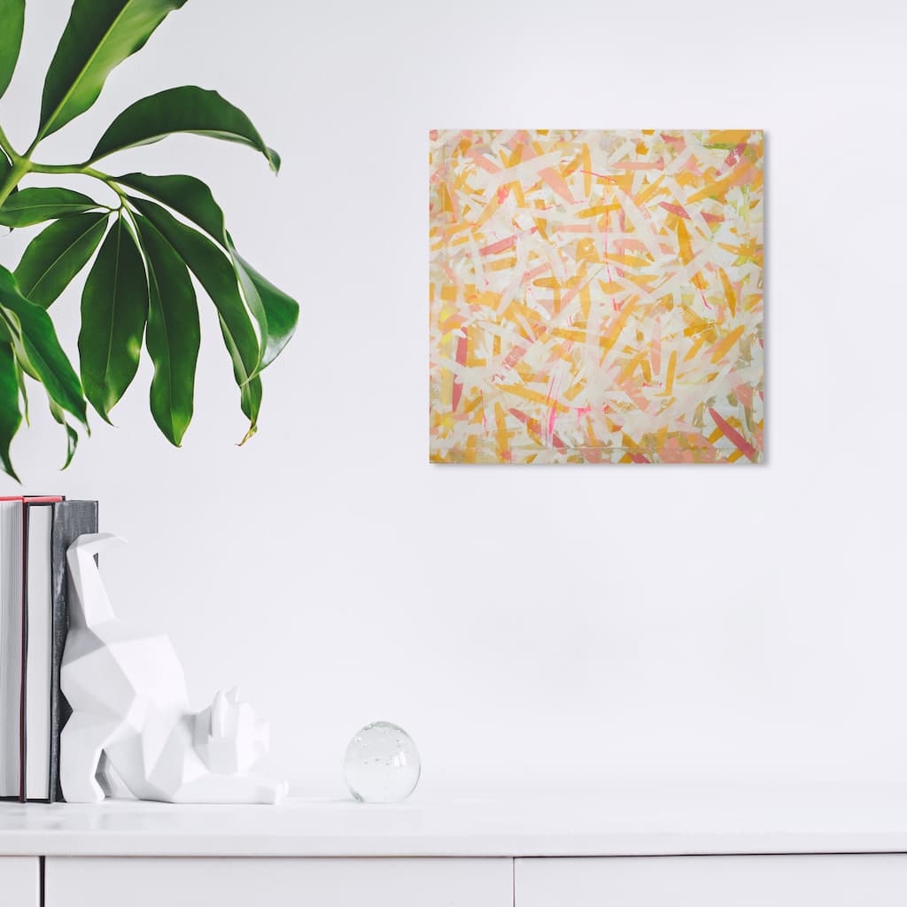 Wynwood Studio Canvas Abstract Sun Confetti Yellow and Modern & Contemporary Wall Art Canvas Print