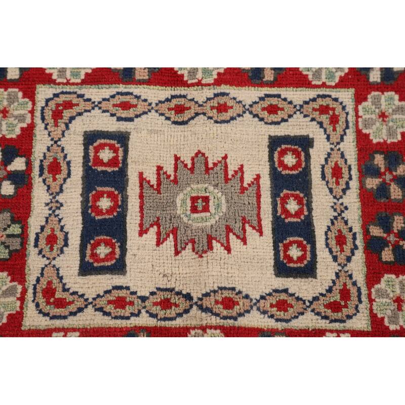 Geometric Kazak Oriental Area Rug Handmade Dining Room Wool Carpet - 6'6" x 10'0"