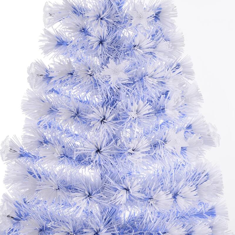 5ft Douglas Fir Artificial Christmas Tree with LED Lights and Fiber Optic Tips, Perfect for Small Spaces