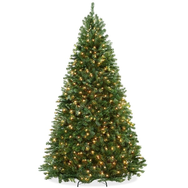 Realistic Pre-Lit Green Spruce Artificial Christmas Tree, Stand - 9 Foot