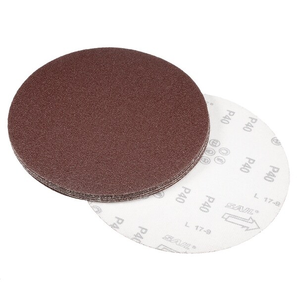 10Pcs 8.8 Inch Hook and Loop Sanding Disc 40 Grits Flocking